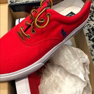 Ralph Lauren Mens Canvas Shoes- Red